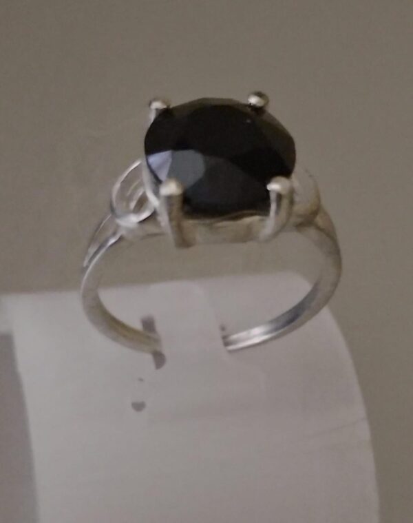 Anel de Prata 925 com Quartzo Preto Cod. CH002 - Image 4