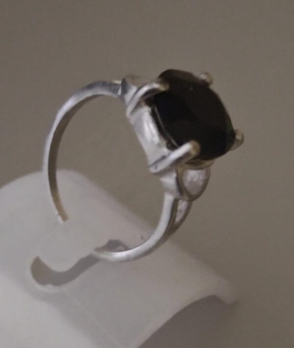 Anel de Prata 925 com Quartzo Preto Cod. CH002 - Image 3