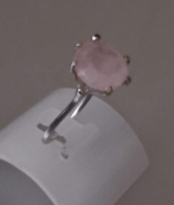 Anel de Prata 925 com Quartzo Rosa Cod. CH004 - Image 2