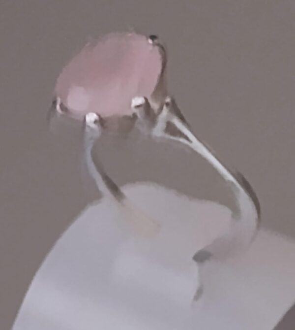 Anel de Prata 925 com Quartzo Rosa Cod. CH004